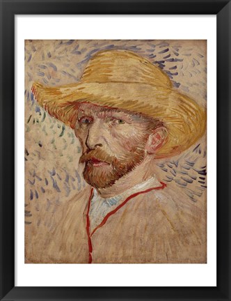 Framed Self Portrait with Straw Hat, 1887 Print