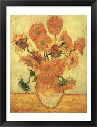 Framed Sunflowers, 1889 Print