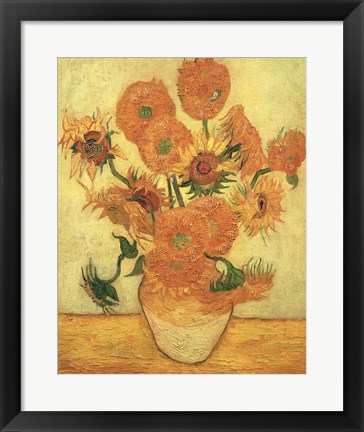 Framed Sunflowers, 1889 Print