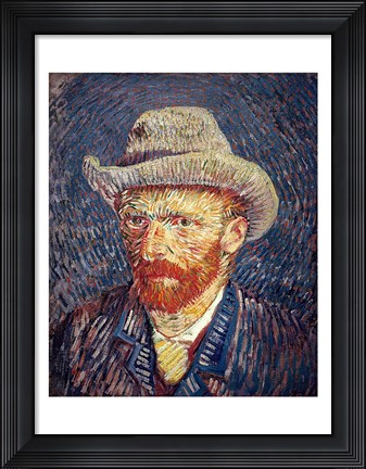 Framed Self Portrait with Felt Hat Print