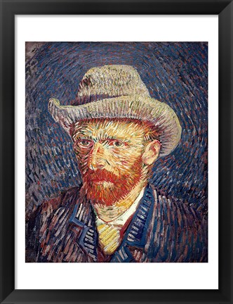 Framed Self Portrait with Felt Hat Print