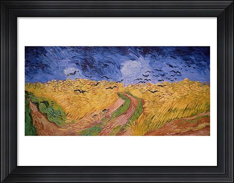 Framed Wheatfield with Crows, 1890 Print
