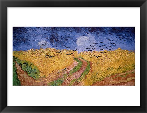 Framed Wheatfield with Crows, 1890 Print