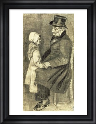Framed Seated Man with his Daughter, 1882 Print