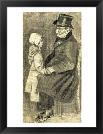 Framed Seated Man with his Daughter, 1882 Print