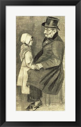 Framed Seated Man with his Daughter, 1882 Print