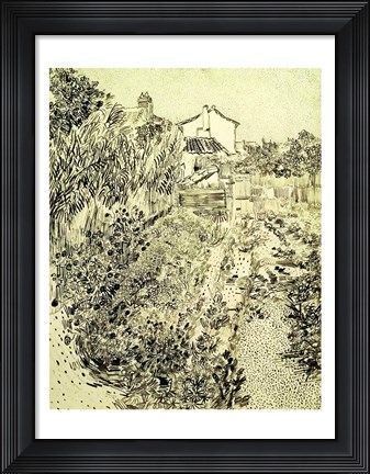 Framed Garden of Flowers, 1888 Print