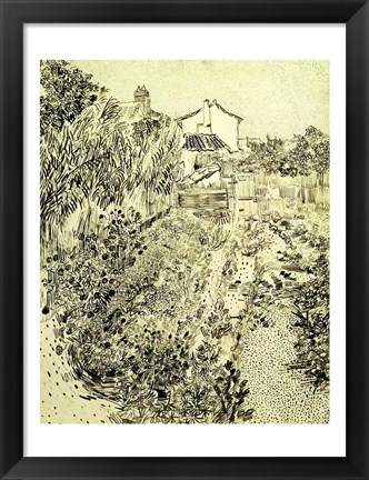 Framed Garden of Flowers, 1888 Print