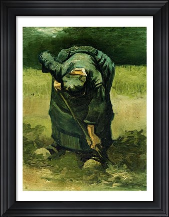 Framed Peasant Woman Digging, 1885 Print