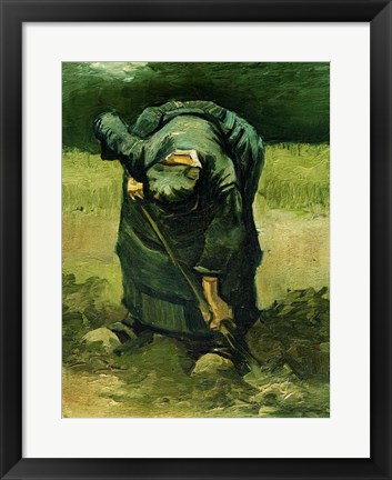 Framed Peasant Woman Digging, 1885 Print