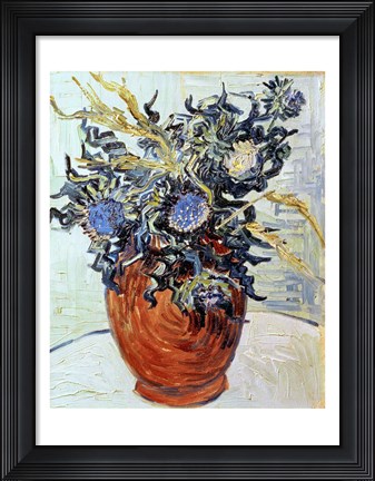 Framed Still Life with Thistles, 1890 Print