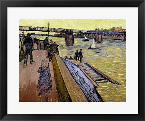 Framed Le Pont de Trinquetaille in Arles, 1888 Print