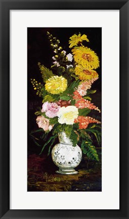 Framed Vase of Flowers, 1886 Print