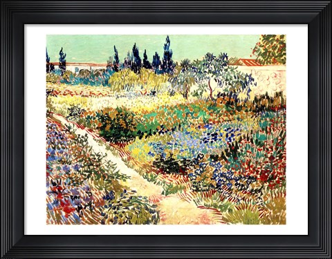 Framed Garden at Arles, 1888 Print