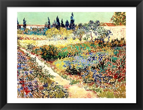 Framed Garden at Arles, 1888 Print