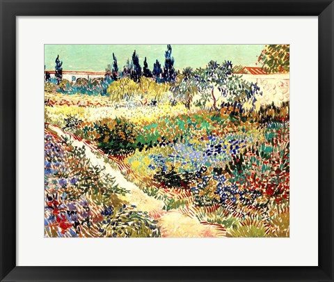 Framed Garden at Arles, 1888 Print