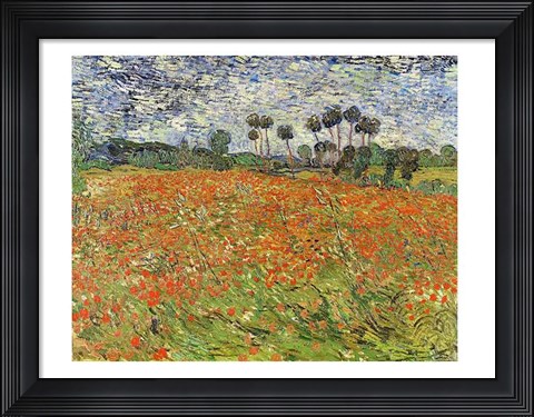 Framed Field of Poppies Print