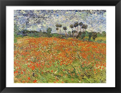 Framed Field of Poppies Print