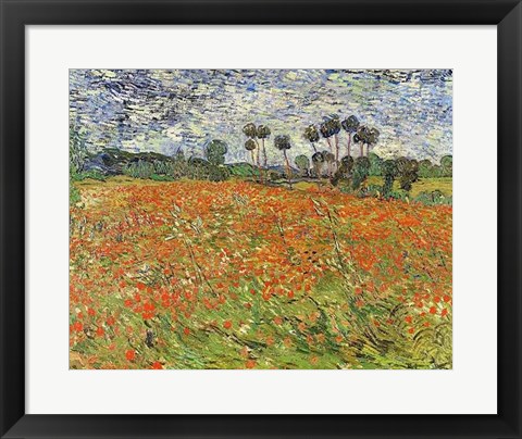 Framed Field of Poppies Print