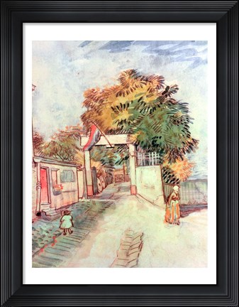 Framed French Street Scene Print