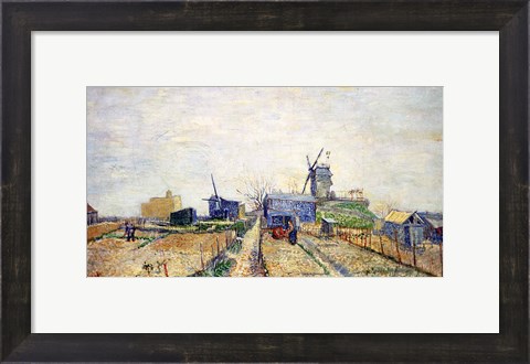Framed Vegetable Gardens and the Moulin de Blute-Fin on Montmartre, 1887 Print