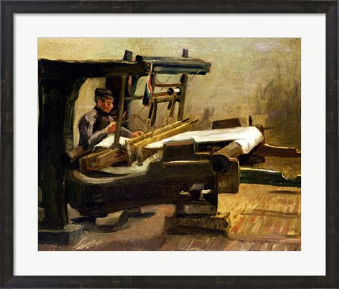 Framed Weaver at the Loom, Facing Right, 1884 Print
