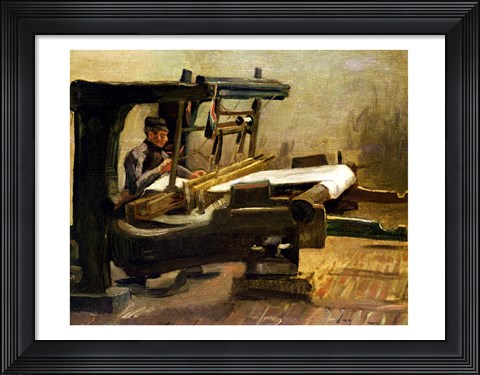 Framed Weaver at the Loom, Facing Right, 1884 Print