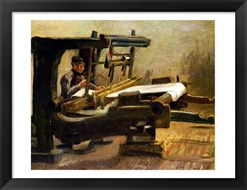 Framed Weaver at the Loom, Facing Right, 1884 Print