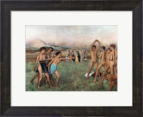 Framed Young Spartans Exercising, c.1860 Print