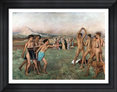 Framed Young Spartans Exercising, c.1860 Print
