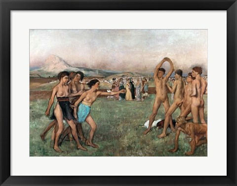 Framed Young Spartans Exercising, c.1860 Print