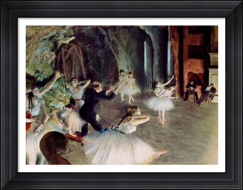 Framed Rehearsal of the Ballet on Stage Print