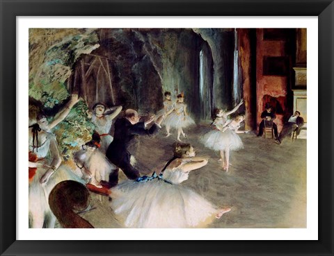 Framed Rehearsal of the Ballet on Stage Print