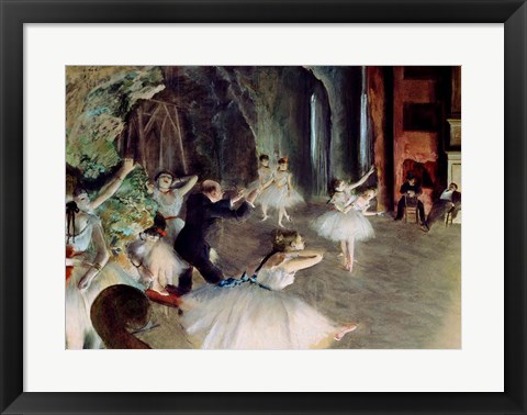 Framed Rehearsal of the Ballet on Stage Print