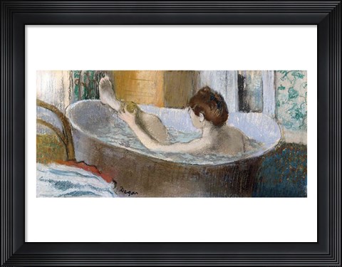 Framed Woman in her Bath, Sponging her Leg, c.1883 Print