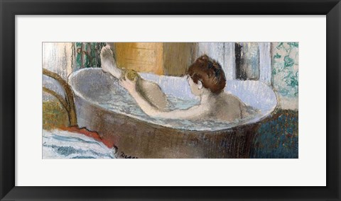 Framed Woman in her Bath, Sponging her Leg, c.1883 Print