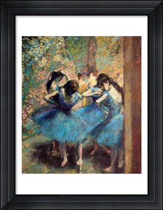 Framed Dancers in Blue, 1890 Print