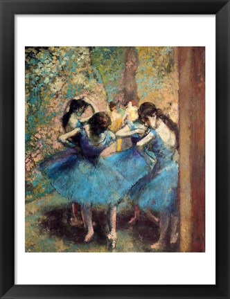 Framed Dancers in Blue, 1890 Print