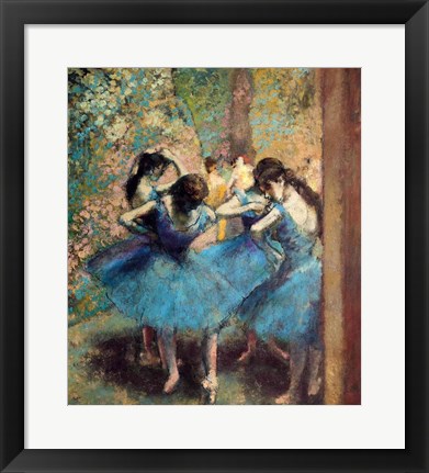 Framed Dancers in Blue, 1890 Print