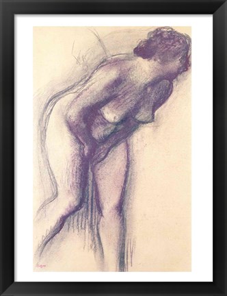 Framed Female Standing Nude Print