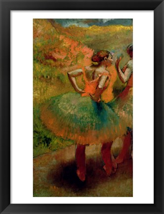 Framed Dancers Wearing Green Skirts, c.1895 Print