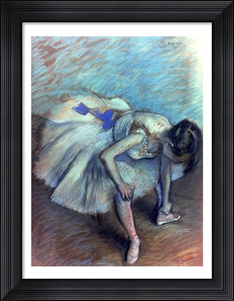 Framed Seated Dancer - bent over Print