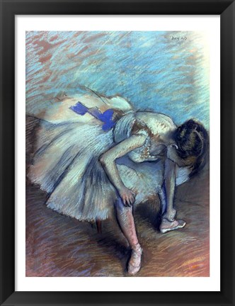 Framed Seated Dancer - bent over Print