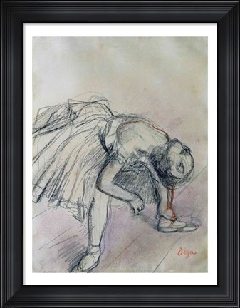 Framed Dancer Fixing her Slipper, c.1865 Print