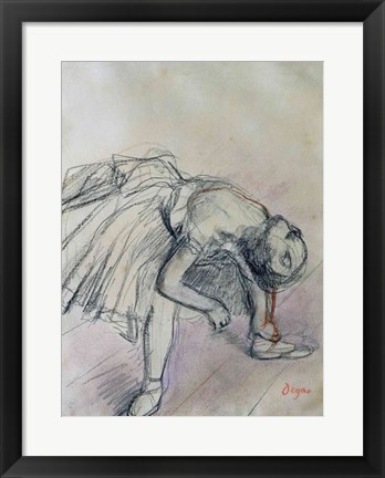 Framed Dancer Fixing her Slipper, c.1865 Print