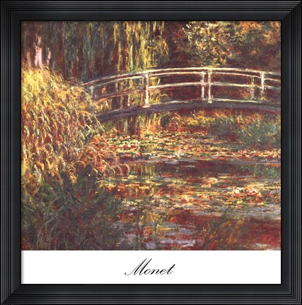 Framed Le Bassin aux Nympheas: Harmonie Rose Print