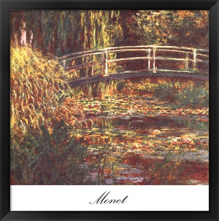 Framed Le Bassin aux Nympheas: Harmonie Rose Print