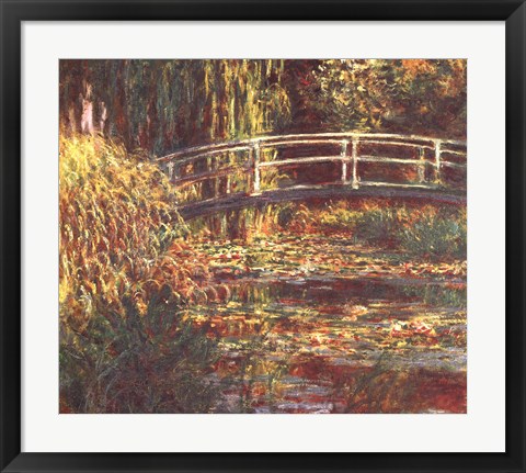 Framed Le Bassin aux Nympheas: Harmonie Rose Print