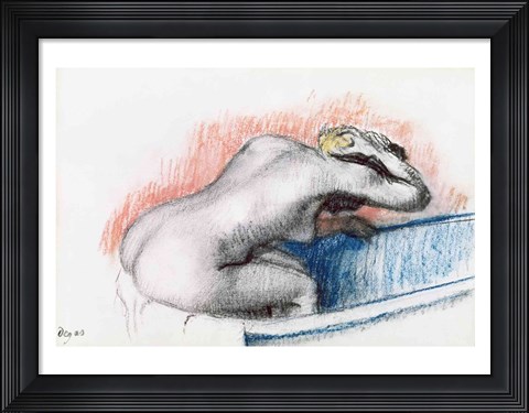 Framed Woman Washing in the Bath Print