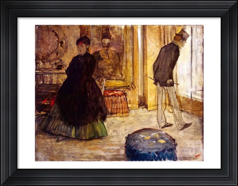 Framed Interior with Two Figures, 1869 Print
